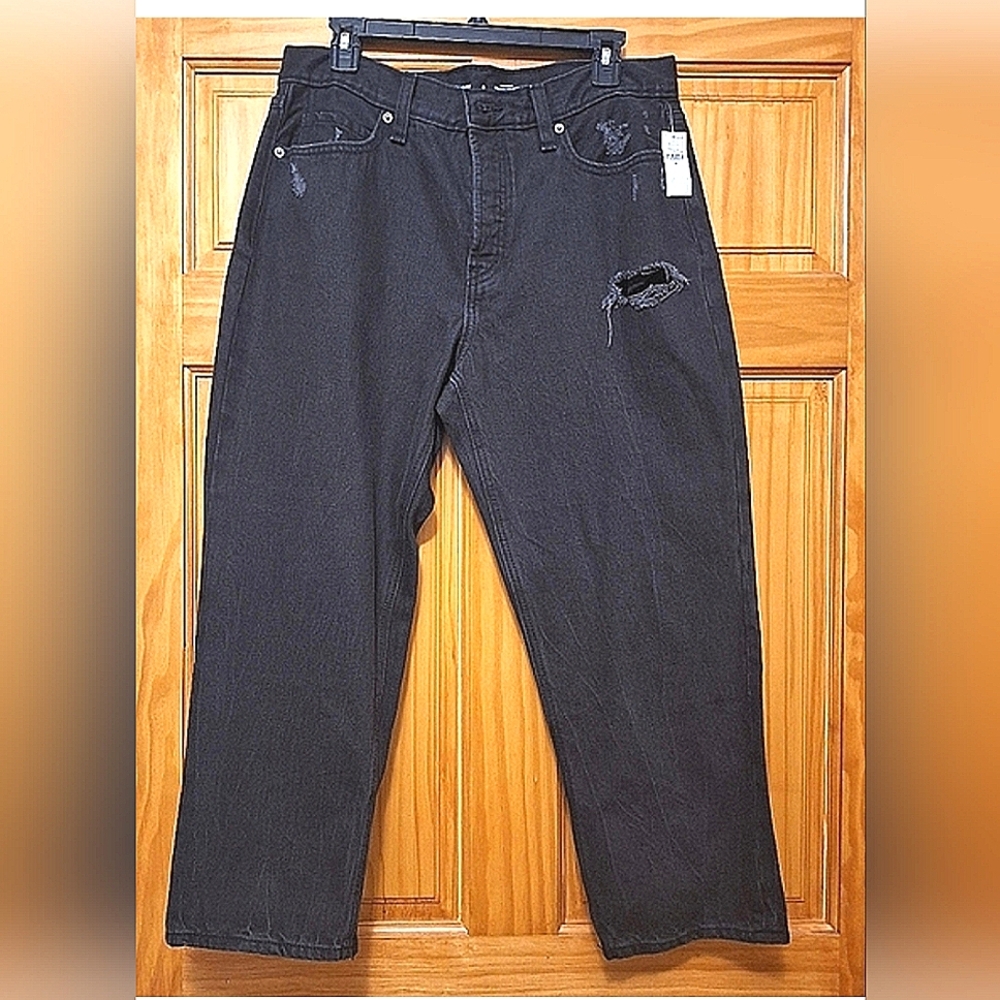 Womens Black Distressed Jeans